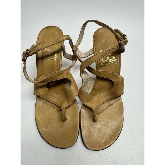 Christian Louboutin Ankle Strap Sandals Light Brown 36.5 /US 6 - Picture 3 of 16
